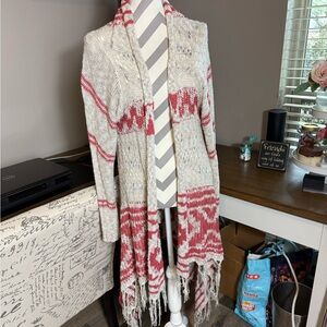 Torrid Red and Cream Knit Cardigan